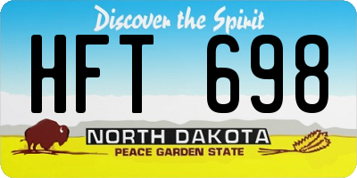 ND license plate HFT698