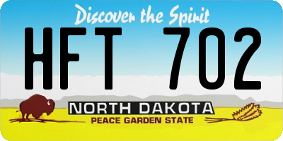 ND license plate HFT702