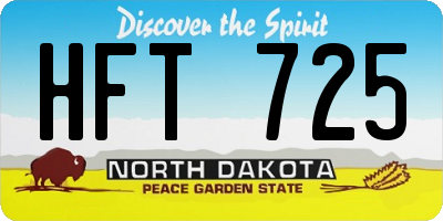 ND license plate HFT725