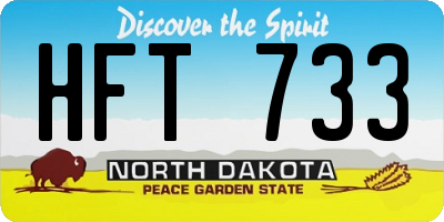 ND license plate HFT733