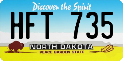 ND license plate HFT735