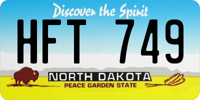ND license plate HFT749