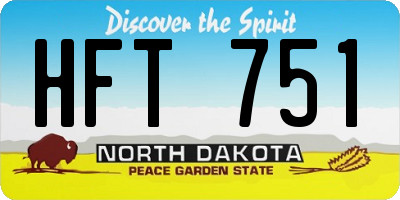 ND license plate HFT751
