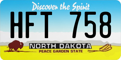 ND license plate HFT758