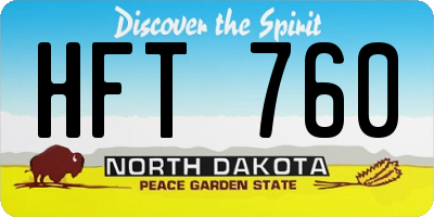 ND license plate HFT760