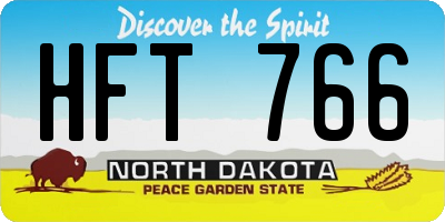 ND license plate HFT766