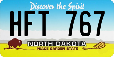 ND license plate HFT767