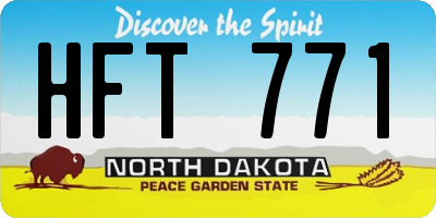 ND license plate HFT771
