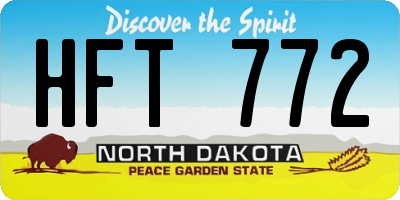 ND license plate HFT772