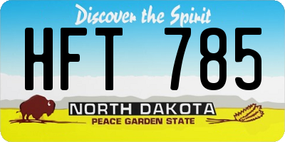 ND license plate HFT785