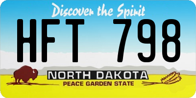ND license plate HFT798