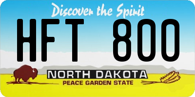 ND license plate HFT800