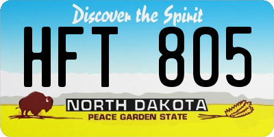 ND license plate HFT805