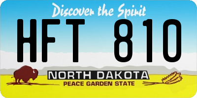 ND license plate HFT810