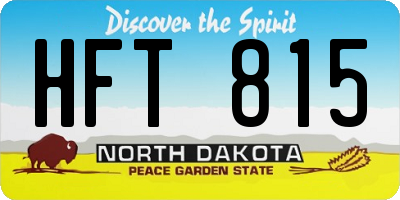 ND license plate HFT815