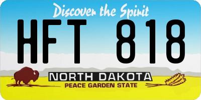 ND license plate HFT818