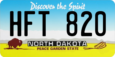 ND license plate HFT820