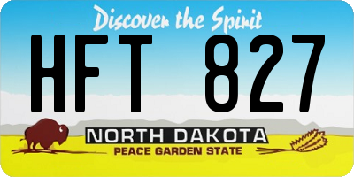 ND license plate HFT827