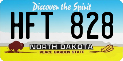 ND license plate HFT828