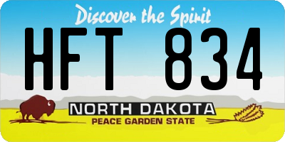 ND license plate HFT834
