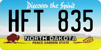 ND license plate HFT835