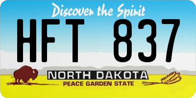 ND license plate HFT837
