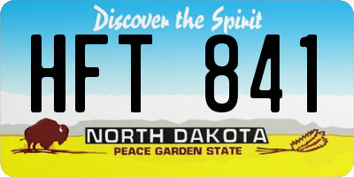 ND license plate HFT841