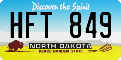 ND license plate HFT849