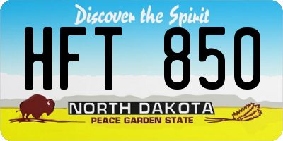 ND license plate HFT850