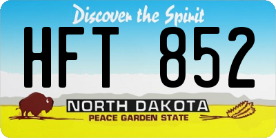 ND license plate HFT852