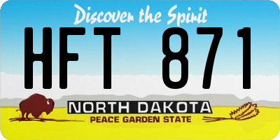 ND license plate HFT871