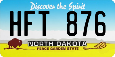 ND license plate HFT876