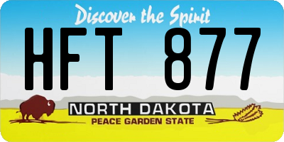ND license plate HFT877