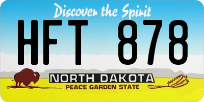 ND license plate HFT878