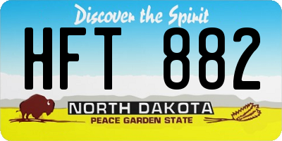 ND license plate HFT882
