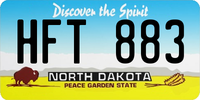 ND license plate HFT883