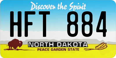 ND license plate HFT884
