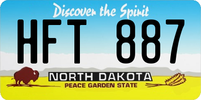 ND license plate HFT887