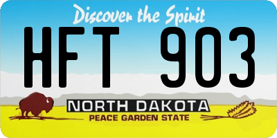 ND license plate HFT903