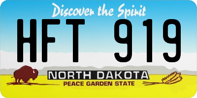 ND license plate HFT919