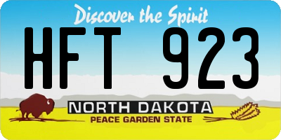 ND license plate HFT923