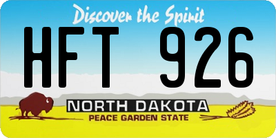 ND license plate HFT926