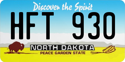 ND license plate HFT930