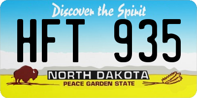 ND license plate HFT935