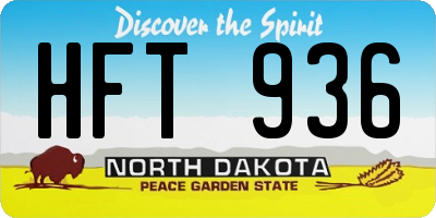ND license plate HFT936