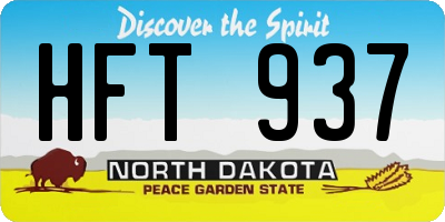 ND license plate HFT937