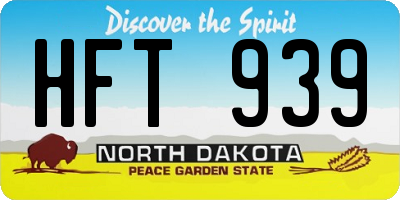 ND license plate HFT939