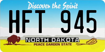 ND license plate HFT945