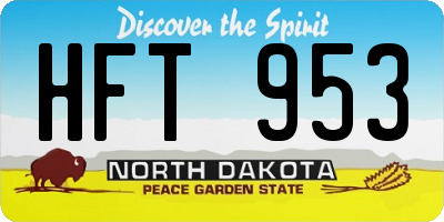 ND license plate HFT953