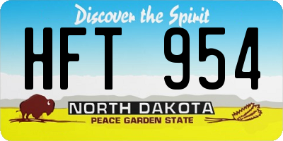 ND license plate HFT954